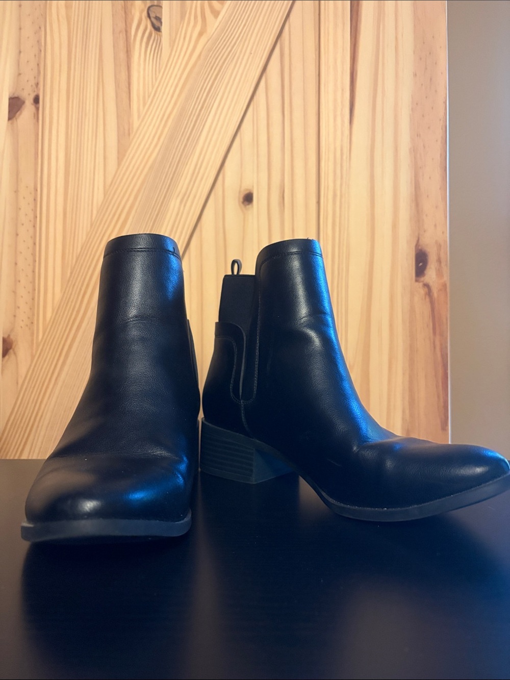 Call It Spring Black Leather Chelsea Ankle Boots